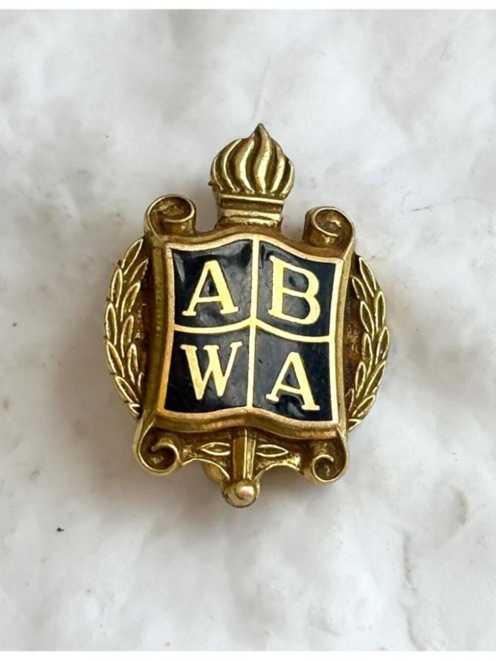 10k Gold Filled American Business Women's Association ABWA Vintage Gold T Pin